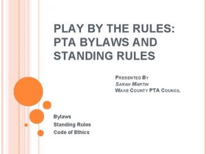 Pta standing rules