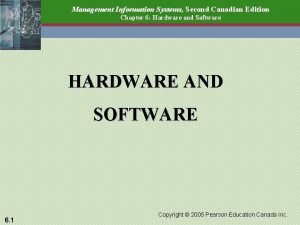 Management Information Systems Second Canadian Edition Chapter 6