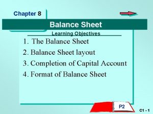 Objectives of balance sheet