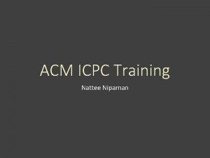 Icpc training