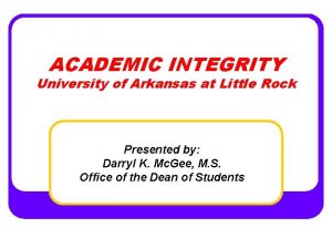 University of arkansas academic integrity