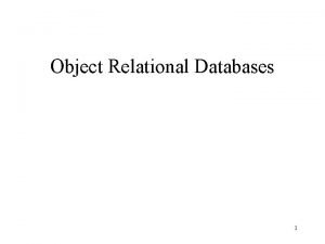 Object-relational model