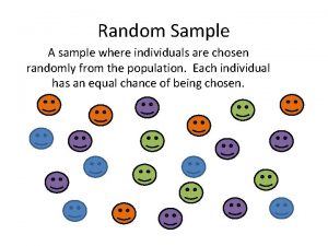 Random Sample A sample where individuals are chosen