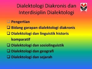 Pengertian dialektologi