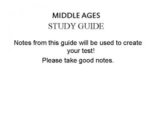 Middle ages study guide