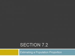 SECTION 7 2 Estimating a Population Proportion Where