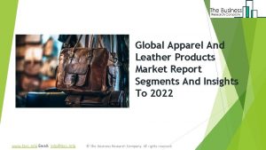 Global Apparel And Leather Products Market Report Segments