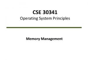 Principles of memory management
