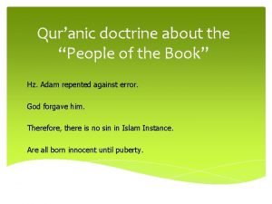 Quranic doctrine about the People of the Book