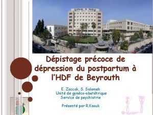 Dpistage prcoce de dpression du postpartum lHDF de