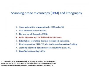 Scanning probe microscopy SPM and lithography 1 2