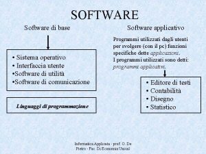 Software di sistema e applicativo