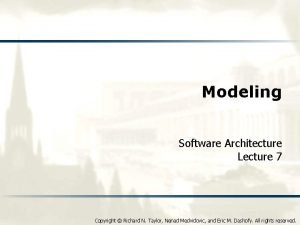 Modeling Software Architecture Lecture 7 Copyright Richard N