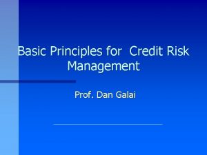 Credit risk