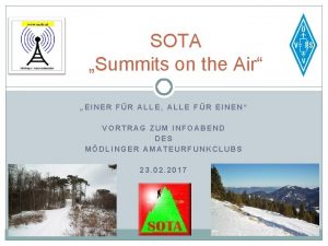 SOTA Summits on the Air EINER FR ALLE