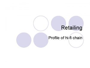 Retailing Profile of hifi chain Retailing involves The