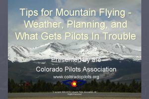 Mountain flying tips