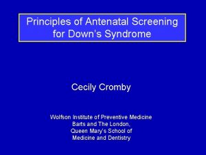 Down syndrome screening results