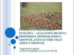 Concept 3 population ecology Concept 3 population ecology