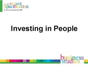 People investment planning