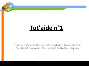 Tutaide n 1 Tuteurs Maxime Dronne Marie Mauny