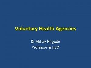 Voluntary health agencies