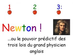 1 2 3 Newton ou le pouvoir prdictif