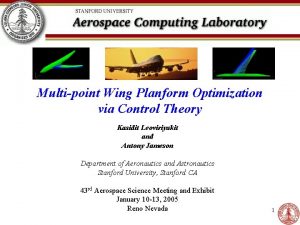 Multipoint Wing Planform Optimization via Control Theory Kasidit