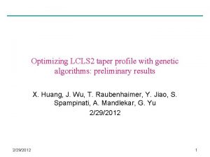 Optimizing LCLS 2 taper profile with genetic algorithms