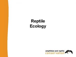 Reptile Ecology What drives reptiles Thermoregulation Feeding Mating