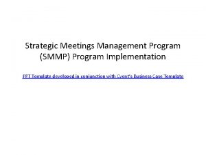 Strategic meetings management software