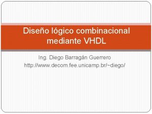 Diseo lgico combinacional mediante VHDL Ing Diego Barragn