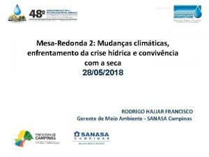 REALIZAO MesaRedonda 2 Mudanas climticas enfrentamento da crise