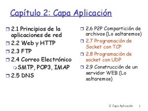 Captulo 2 Capa Aplicacin 2 1 Principios de