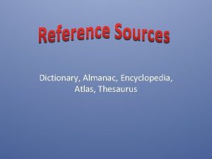 An almanac is a thesaurus.