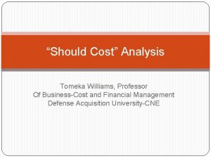 Should cost analysis