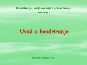 Kvadriranje brojeva