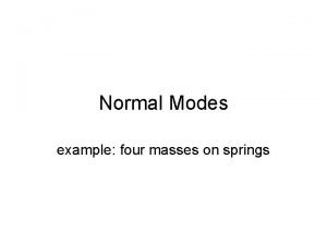 Normal Modes example four masses on springs Four