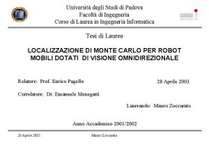 Universit degli Studi di Padova Facolt di Ingegneria