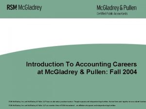 Introduction To Accounting Careers at Mc Gladrey Pullen