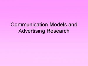 Communication models