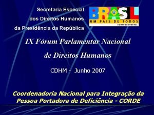 Secretaria Especial dos Direitos Humanos da Presidncia da