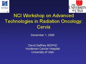 NCI Workshop on Advanced Technologies in Radiation Oncology