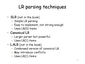 Conflicts in slr parser