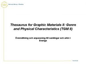 Thesaurus for graphic materials