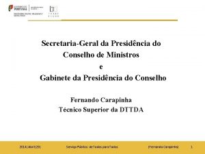 SecretariaGeral da Presidncia do Conselho de Ministros e