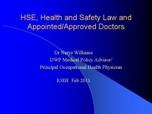 Hse appointed doctors
