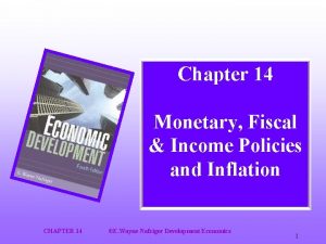 Chapter 14 Monetary Fiscal Income Policies and Inflation