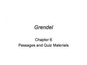 Grendel chapter summary