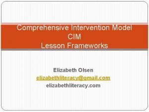 Comprehensive intervention model Comprehensive intervention model